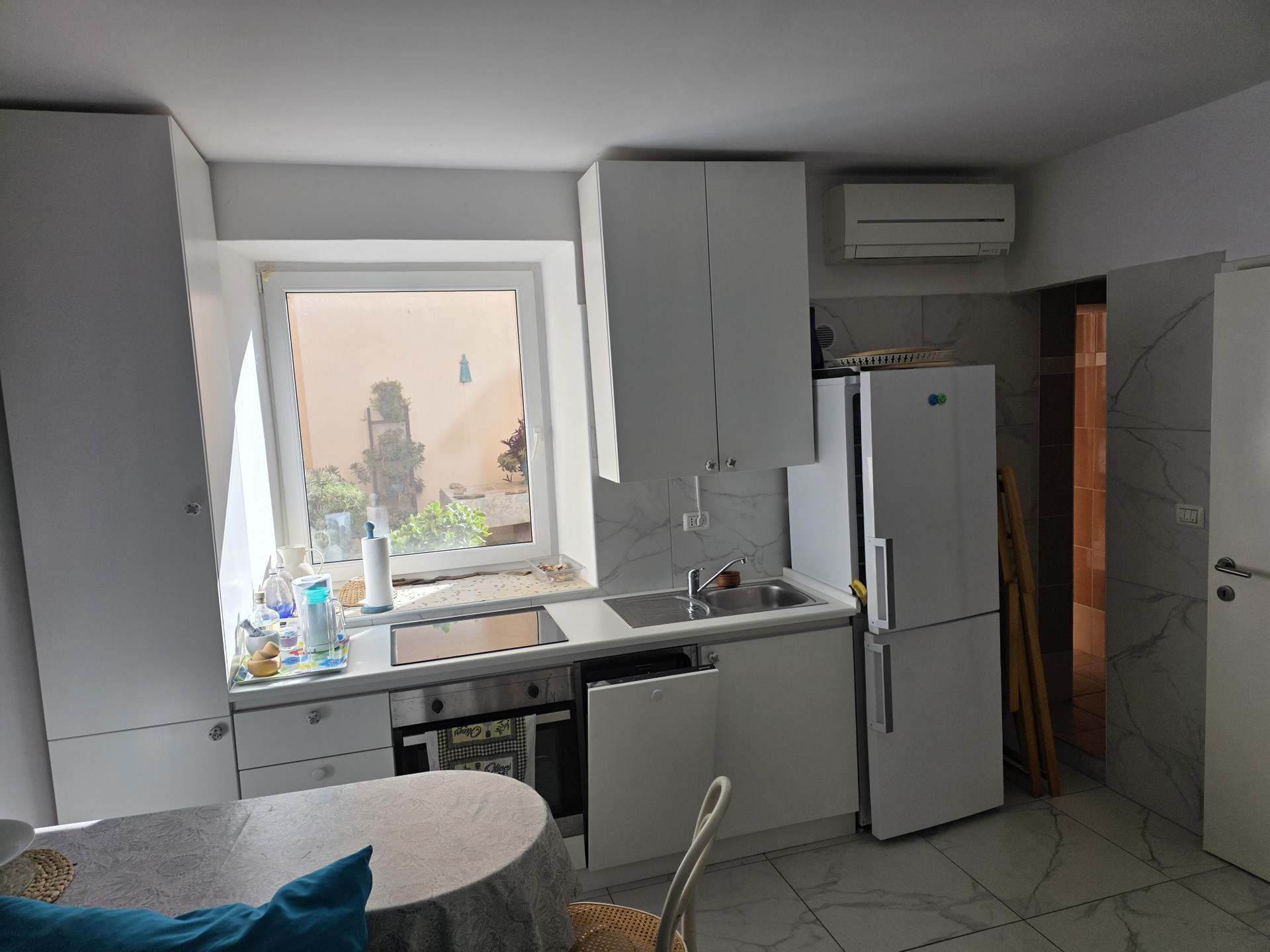 Kitchen with fridge and appliances