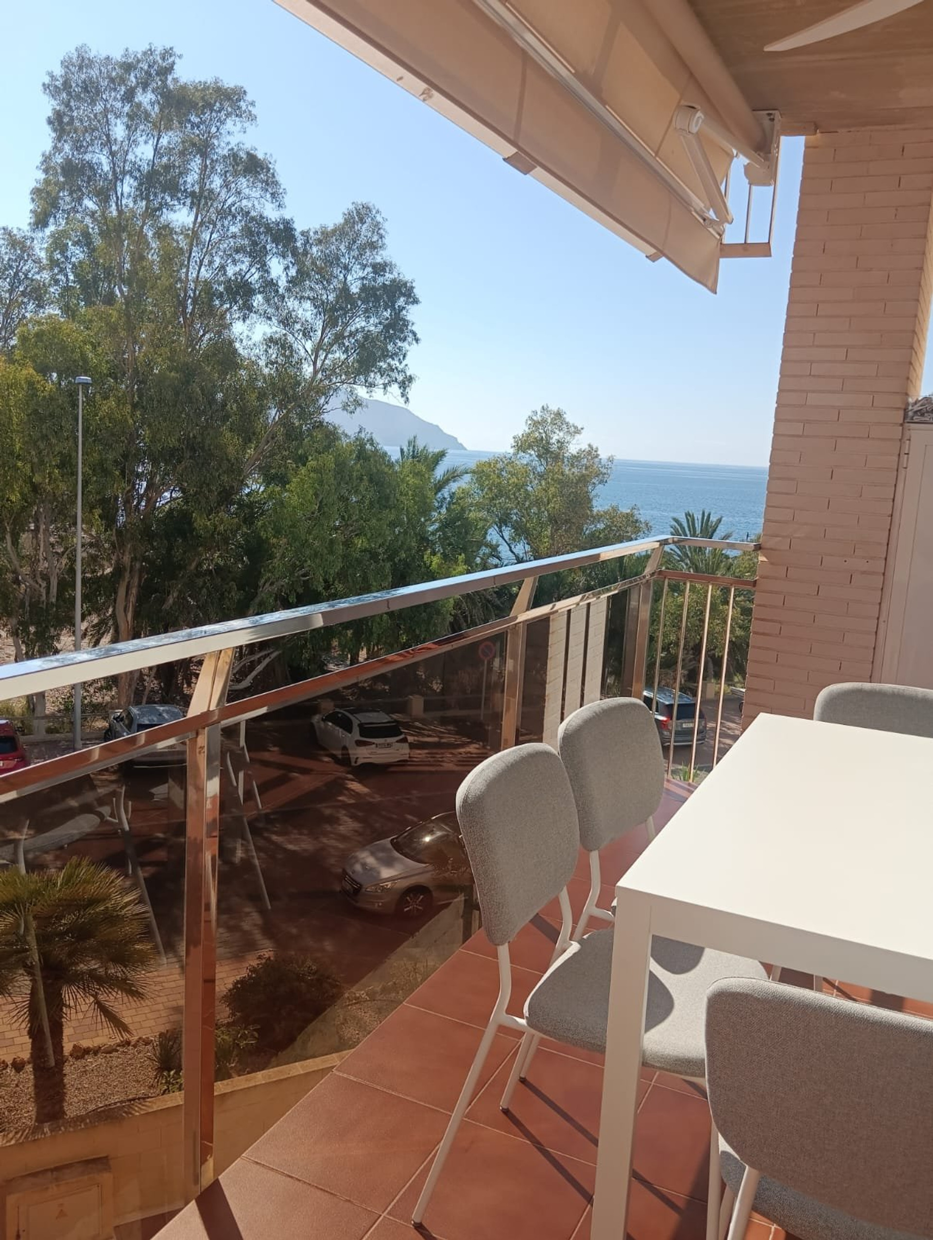 Balcony seating with ocean view