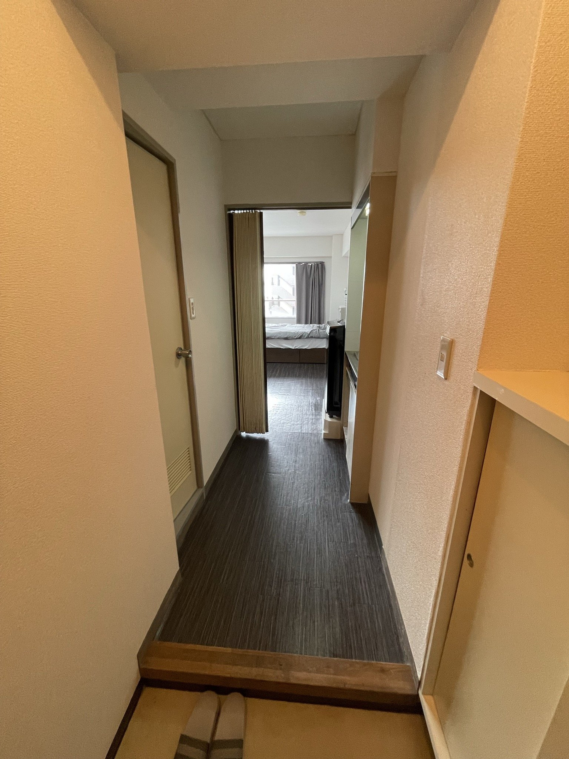 Entryway hallway leading to bedroom