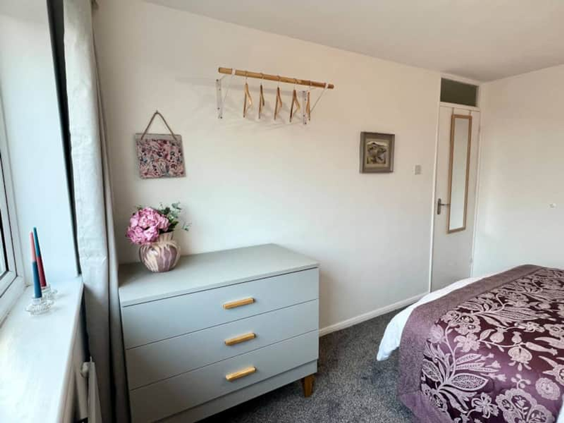 Bedroom 1 - Chest of drawers and clothes rail for hanging clothes
