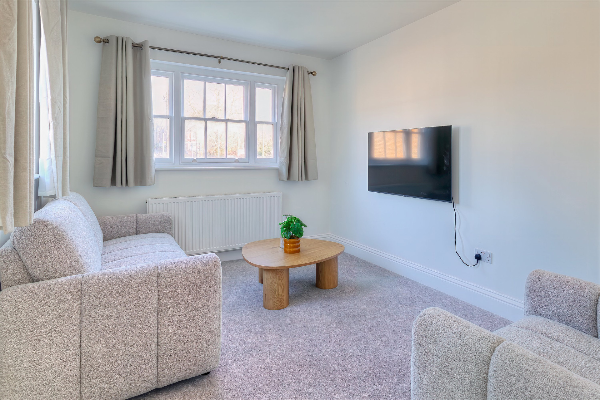 Living room with TV and sofas