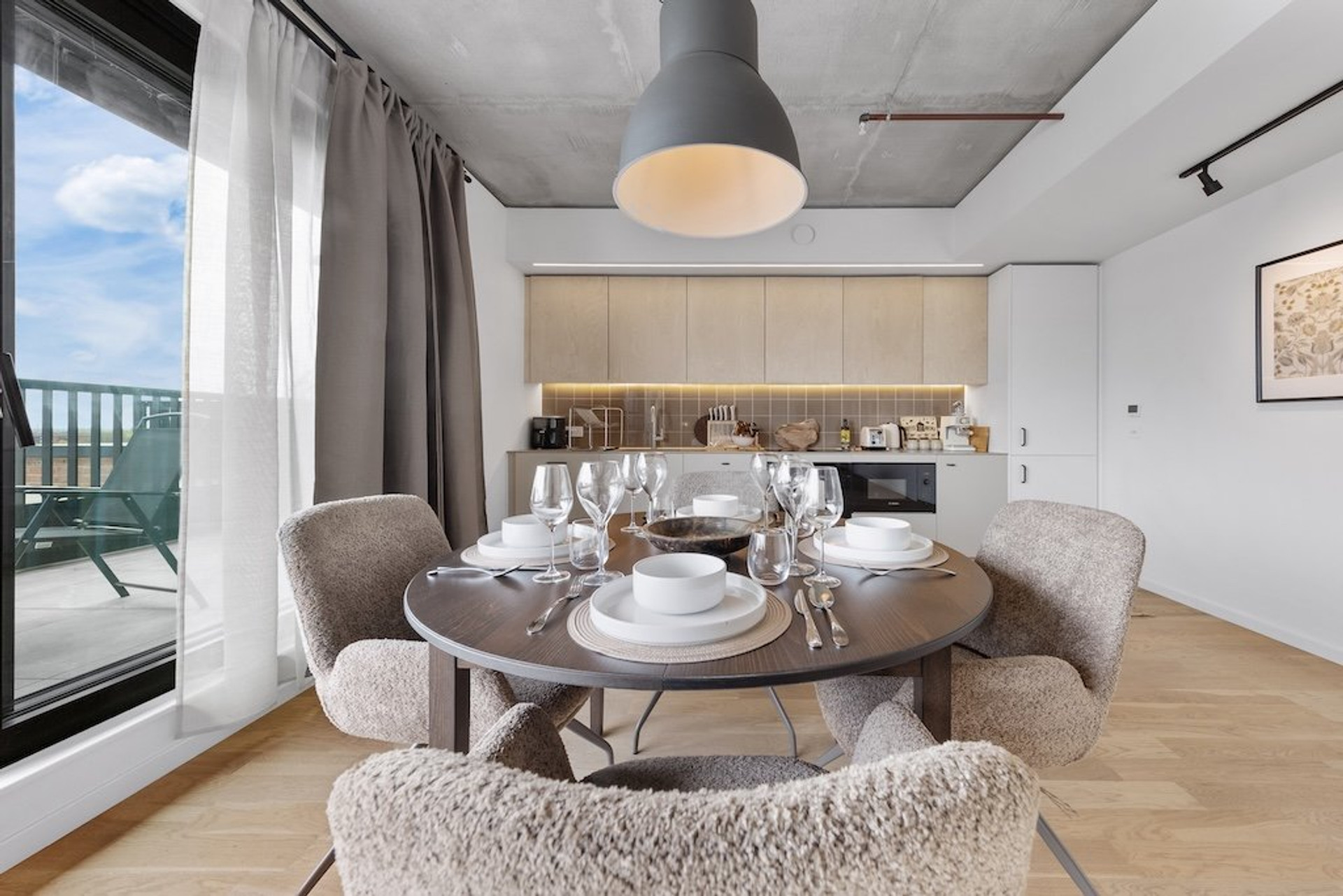 Dining area and kitchen