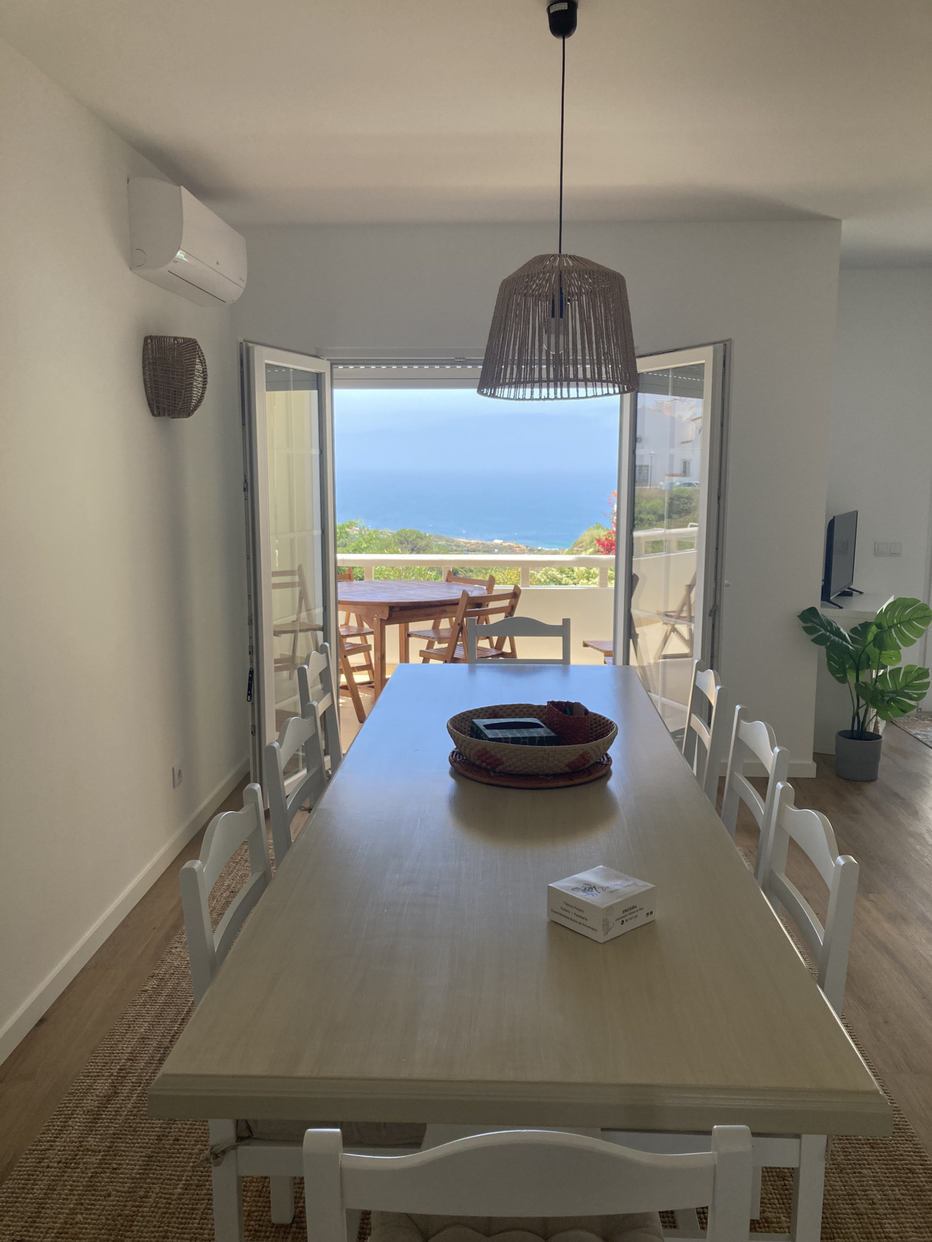 Dining area with view over terrace
