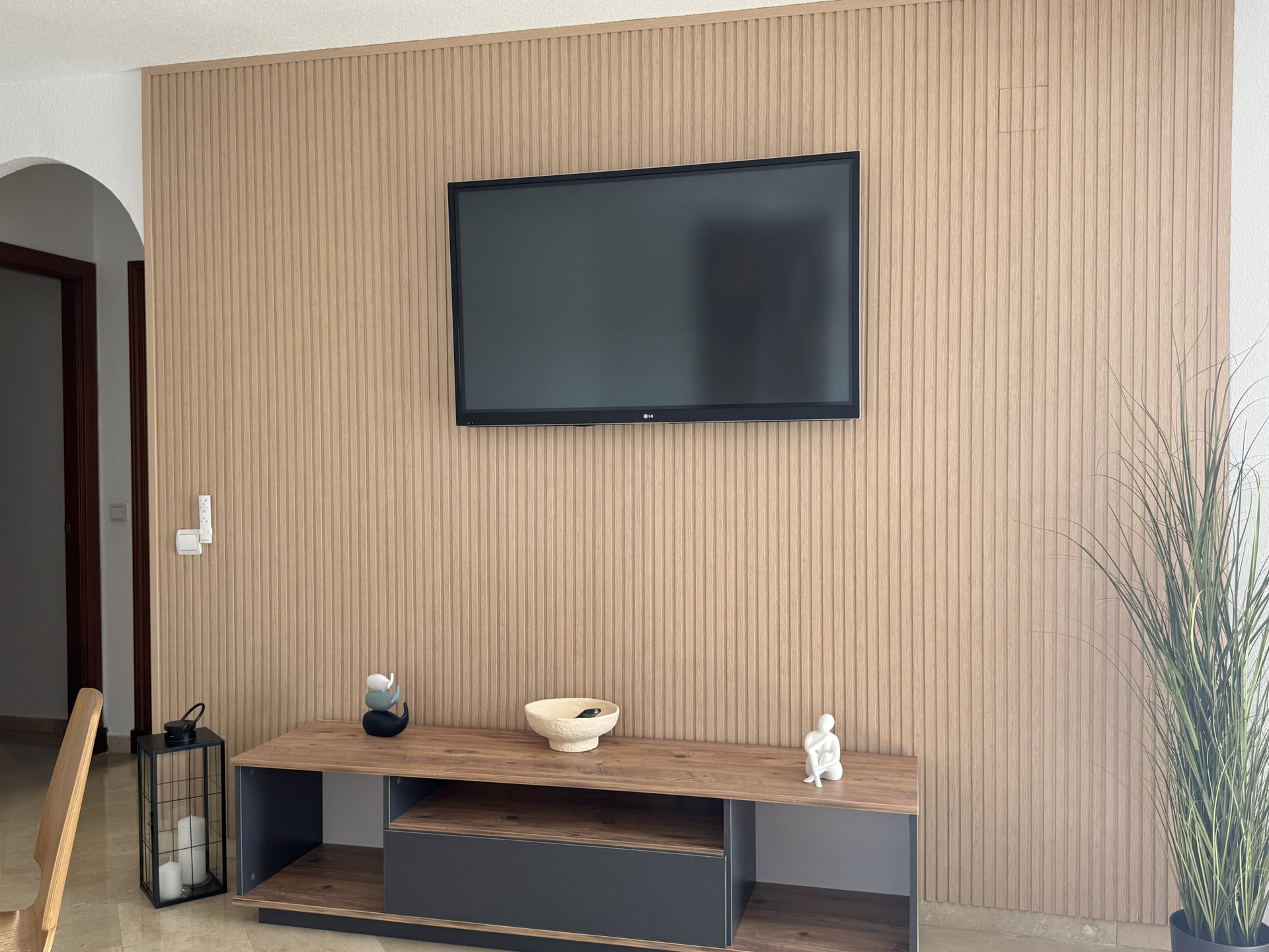 Living room with TV wall