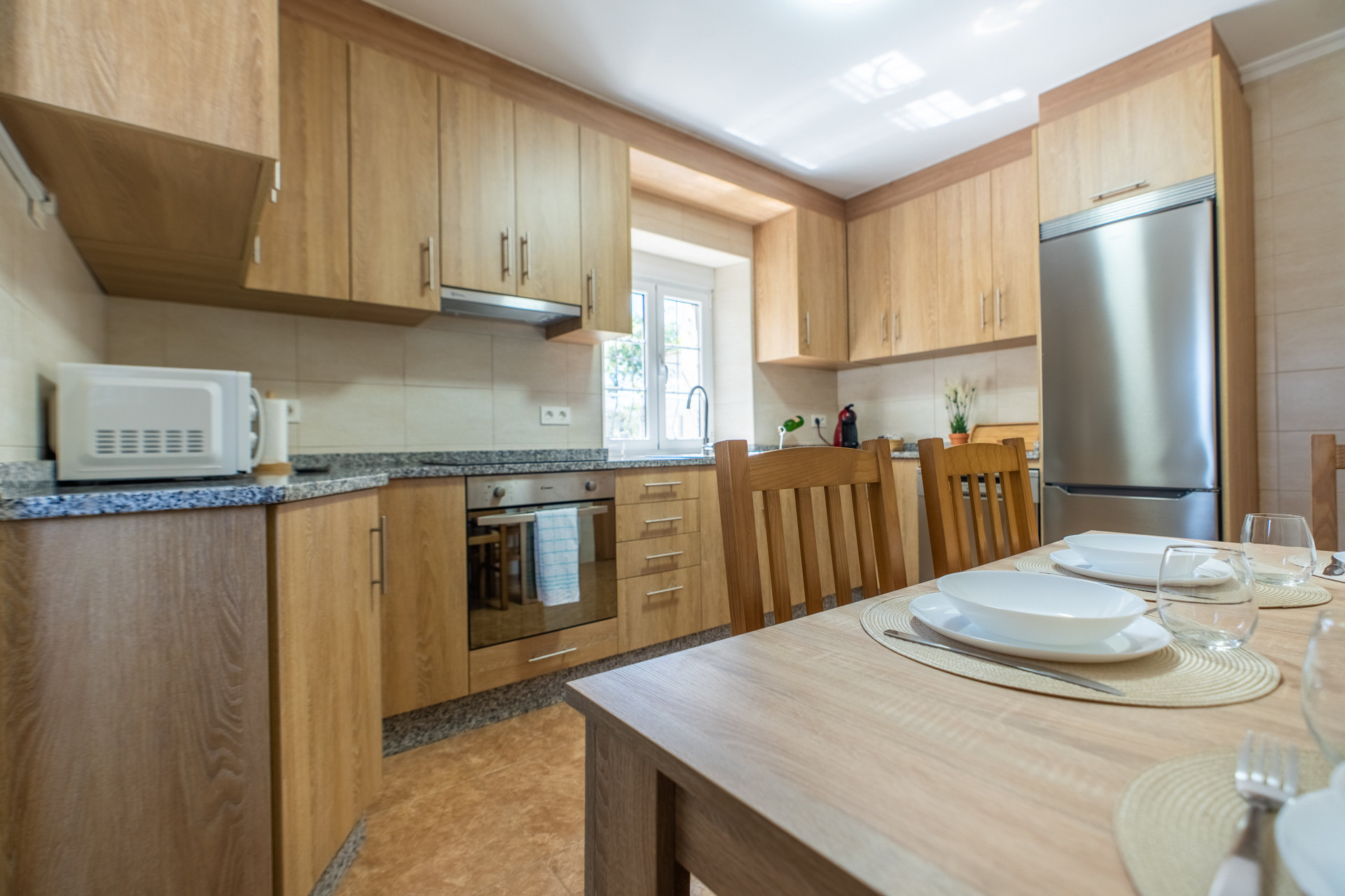 Kitchen with dining table setup
