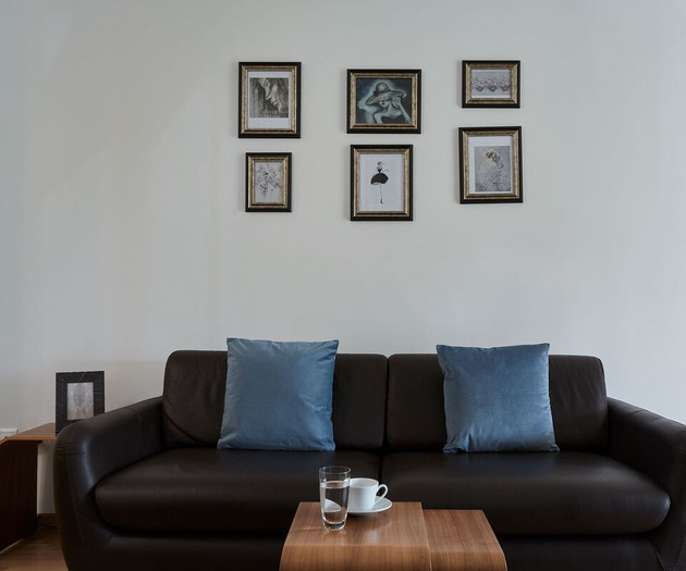 The living room's sofa