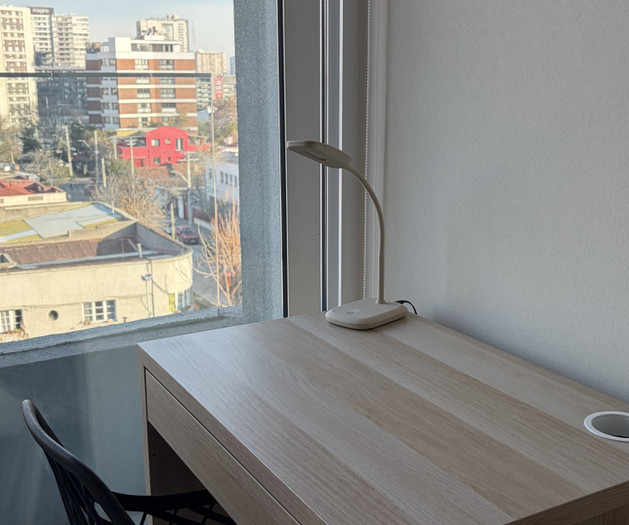 Desk nook with window view