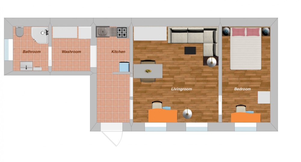 Heart of the City - living room plus bedroom apt. preview