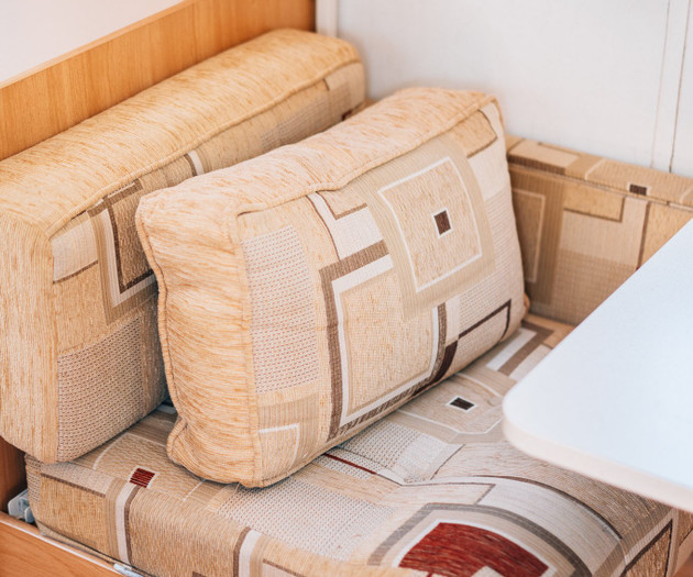 Cushioned seating dinette area