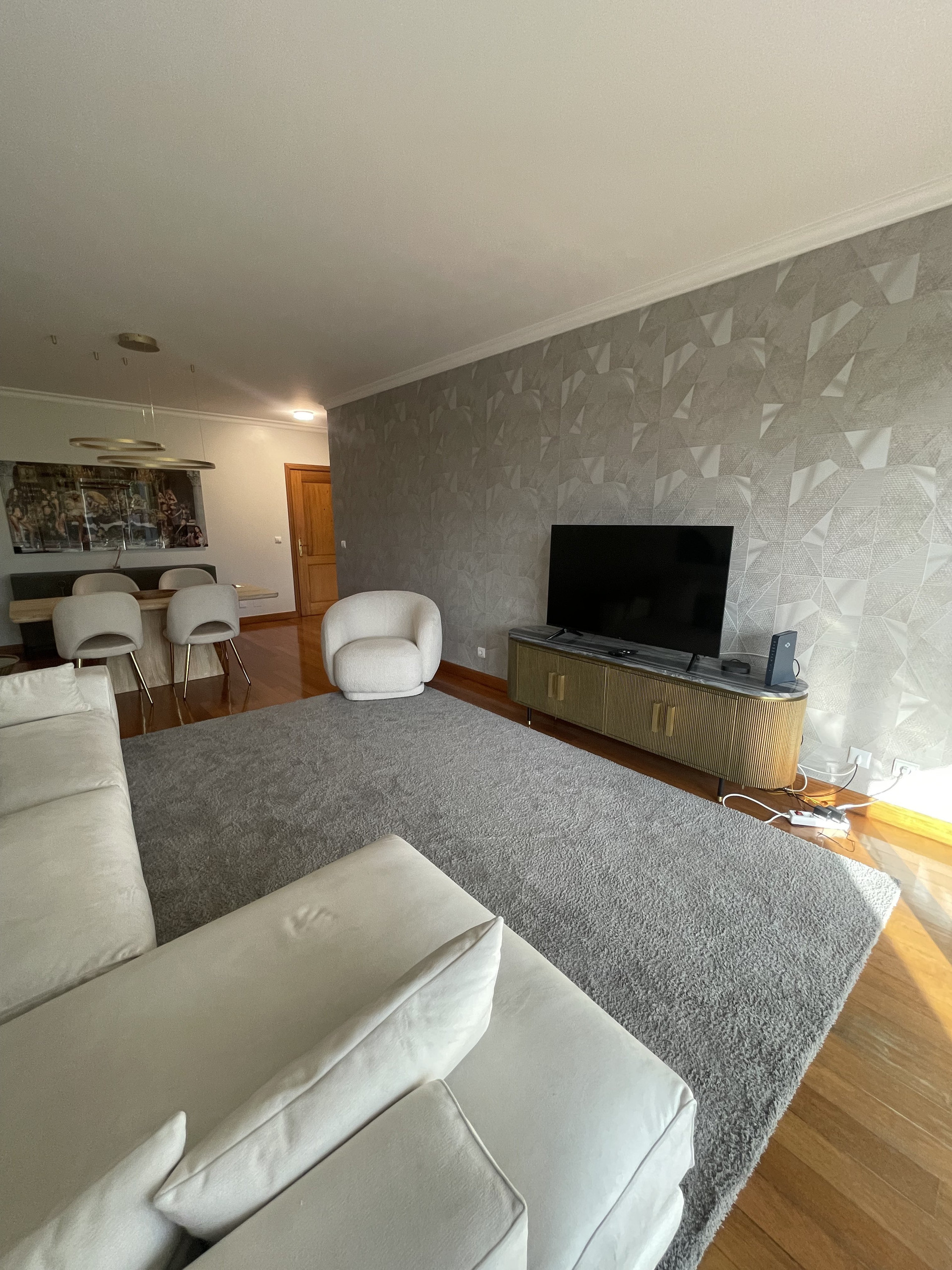 Living room with TV wall