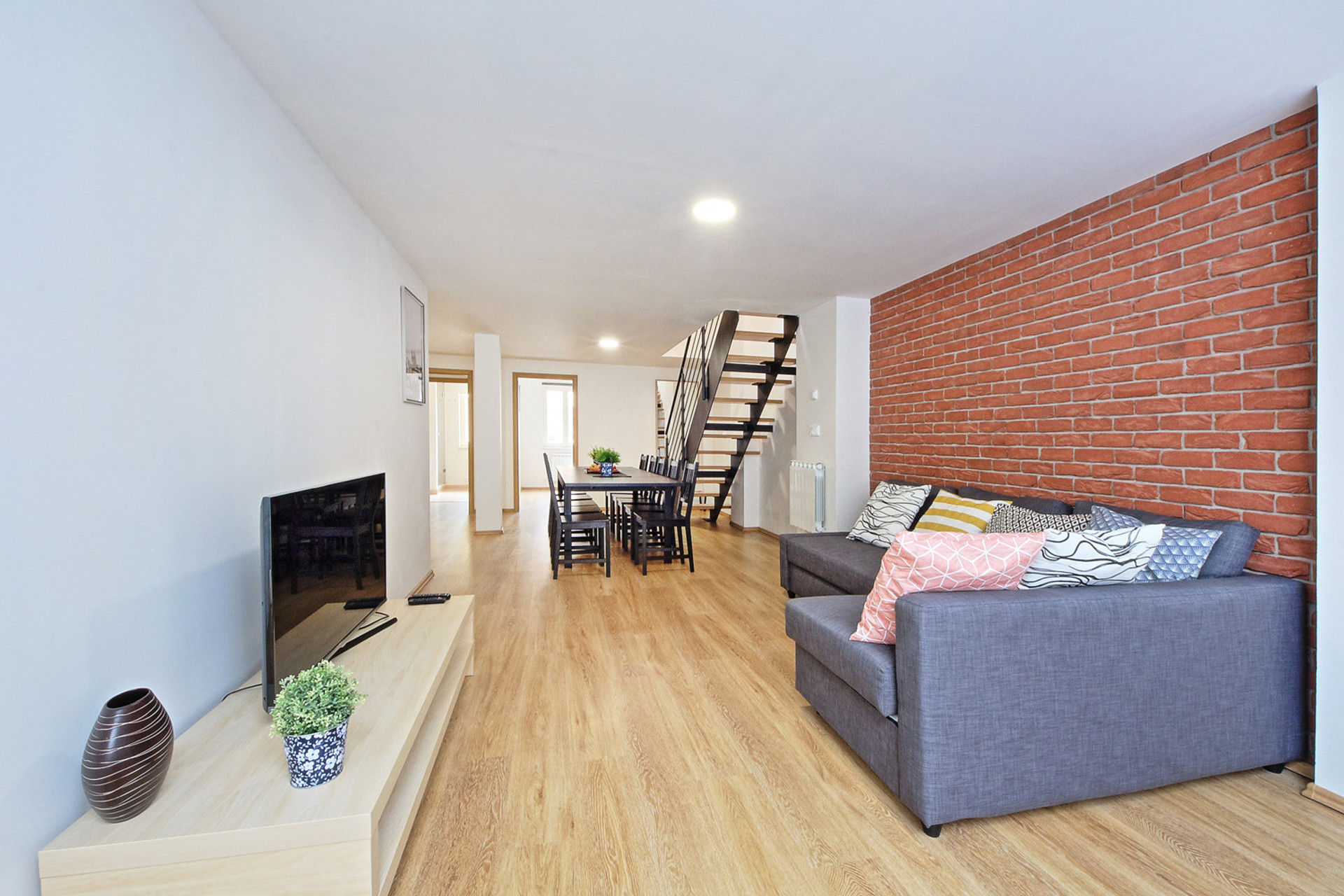 living room with pull out sofa