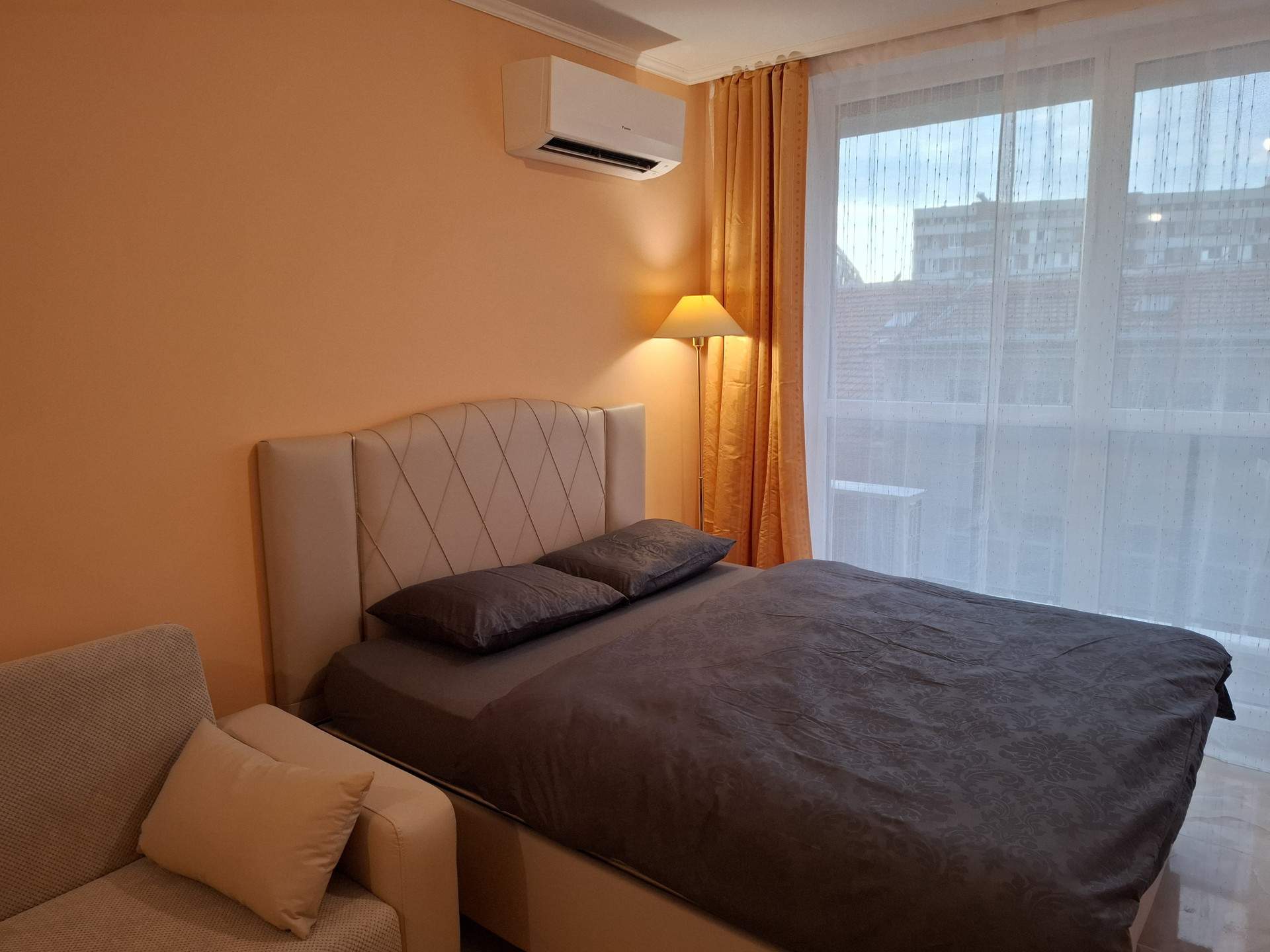 Double bed with AC, balcony