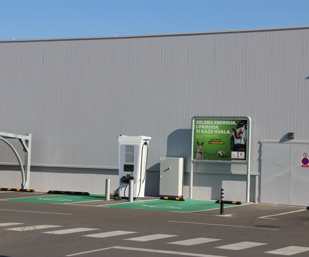 EV charging station outside