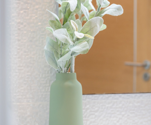 Decorative plant vase in bathroom