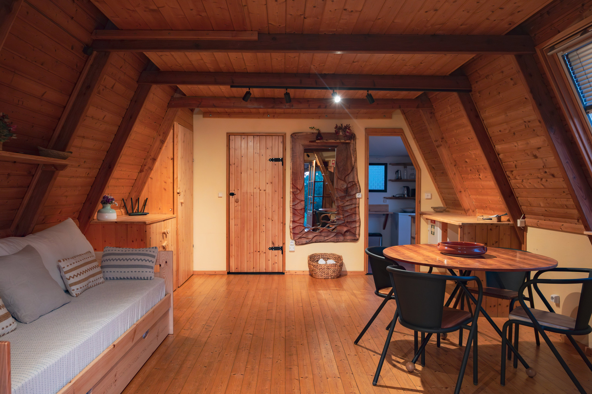 Open living and dining area