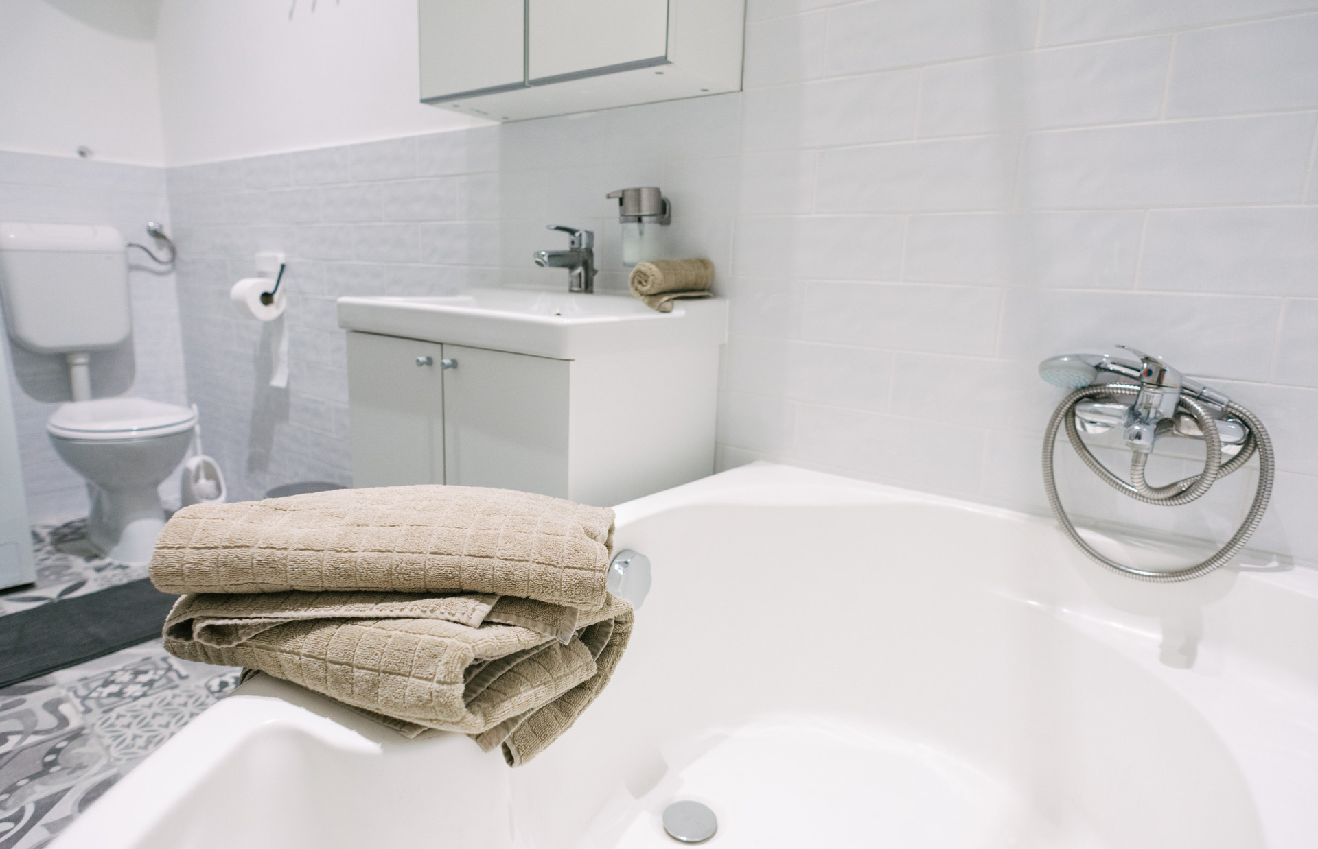 Bathroom with bathtub and sink