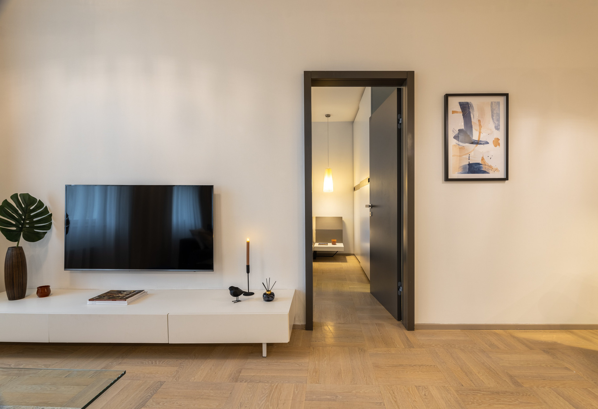 Living room TV wall view