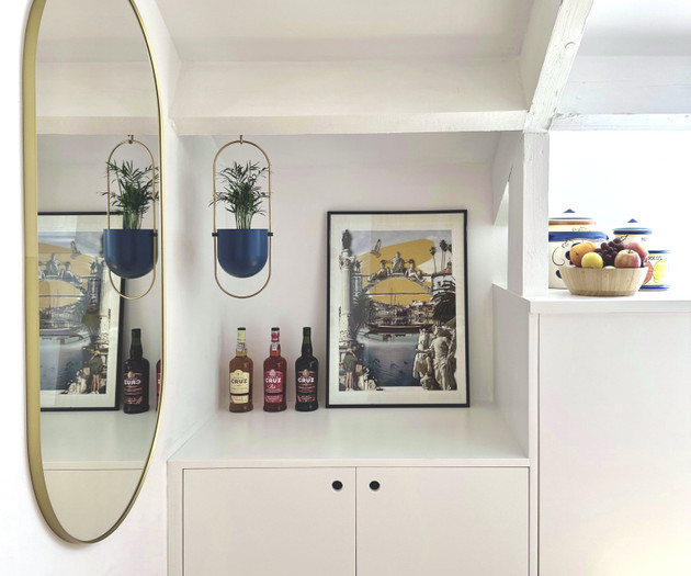 Decor nook with plants bottles