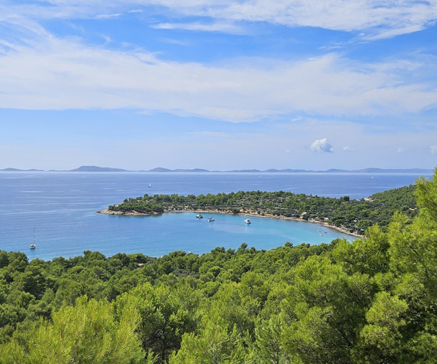 Aerial view of turquoise bay