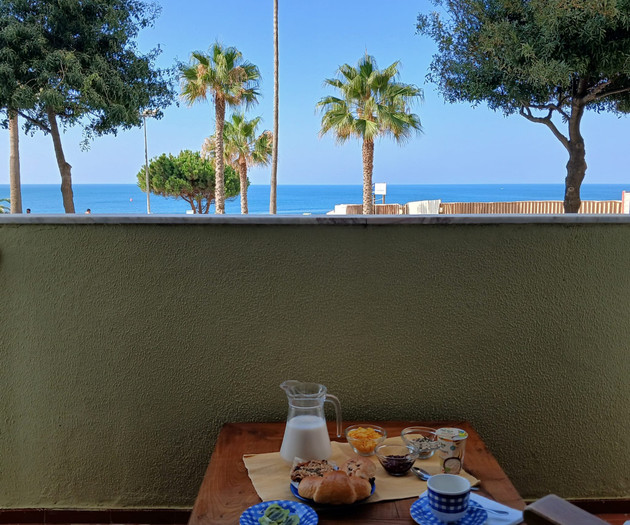 Breakfast table with ocean view