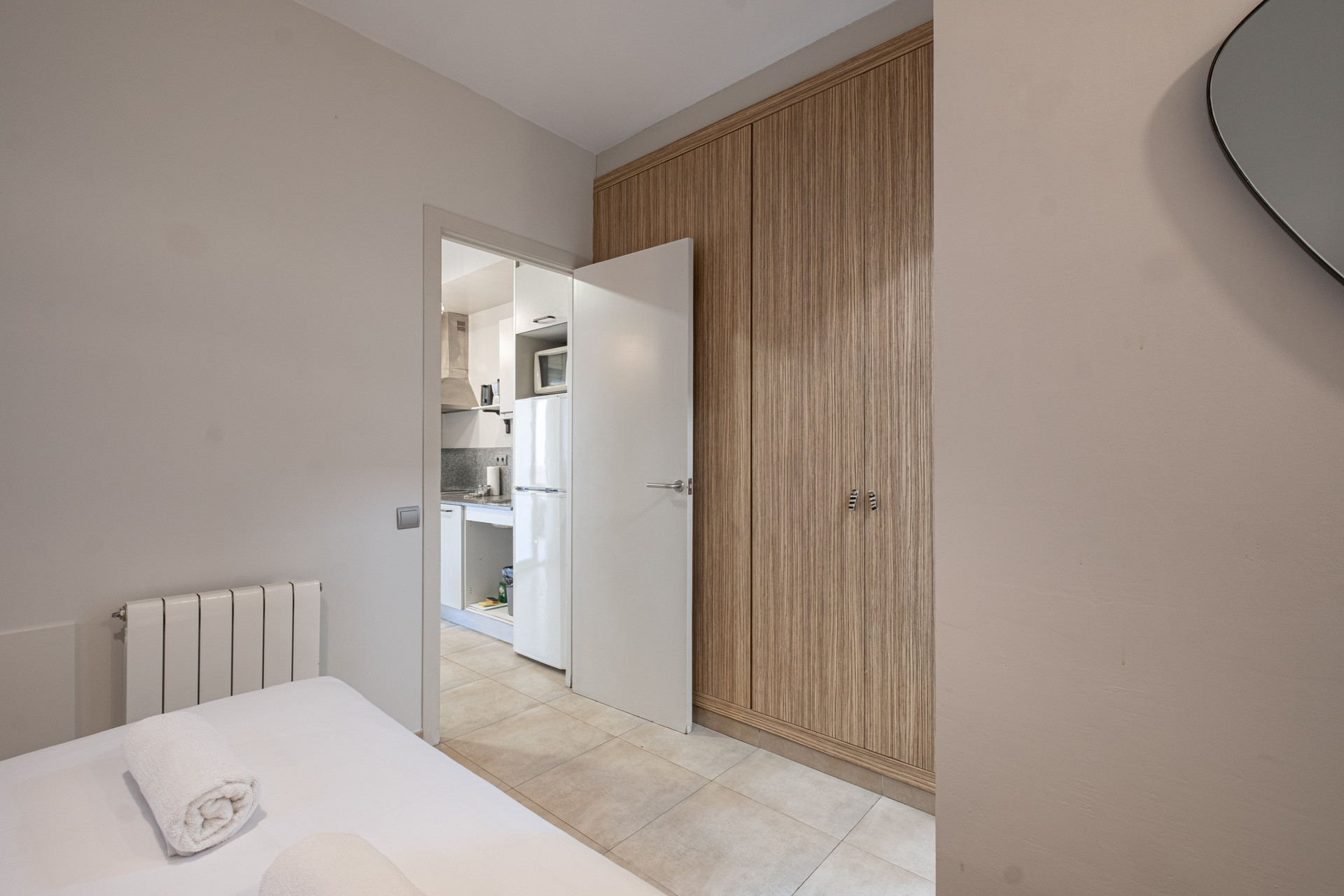 Wardrobe and kitchen entrance view