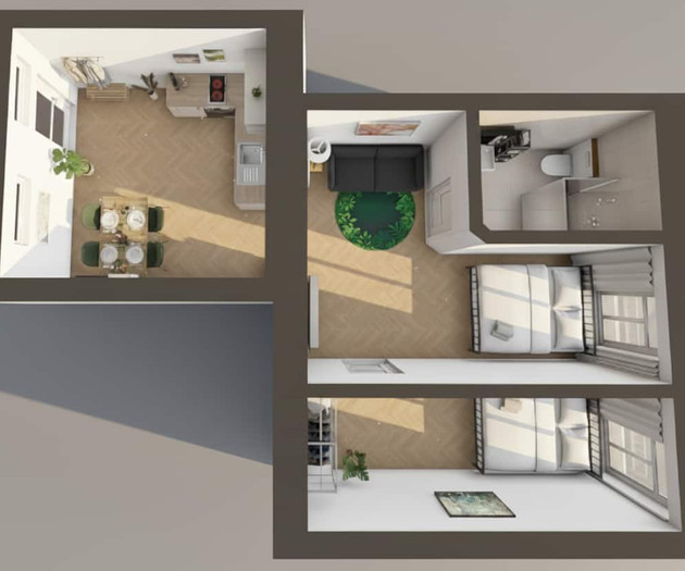 Top City-Apartment, 2 getrennte Schlafzimmer