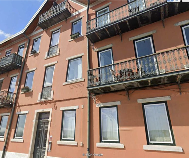 Building facade with balconies