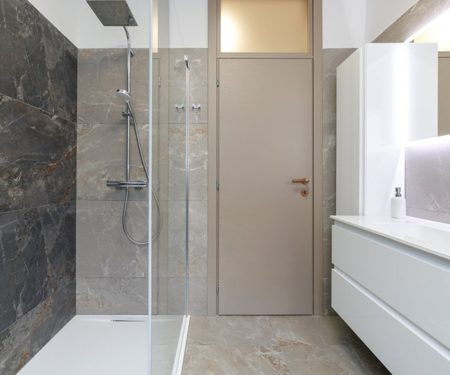 Bathroom shower and vanity