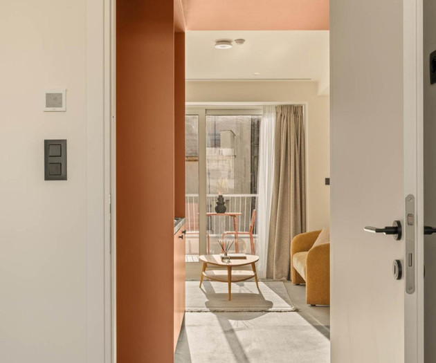 Hallway view into living area