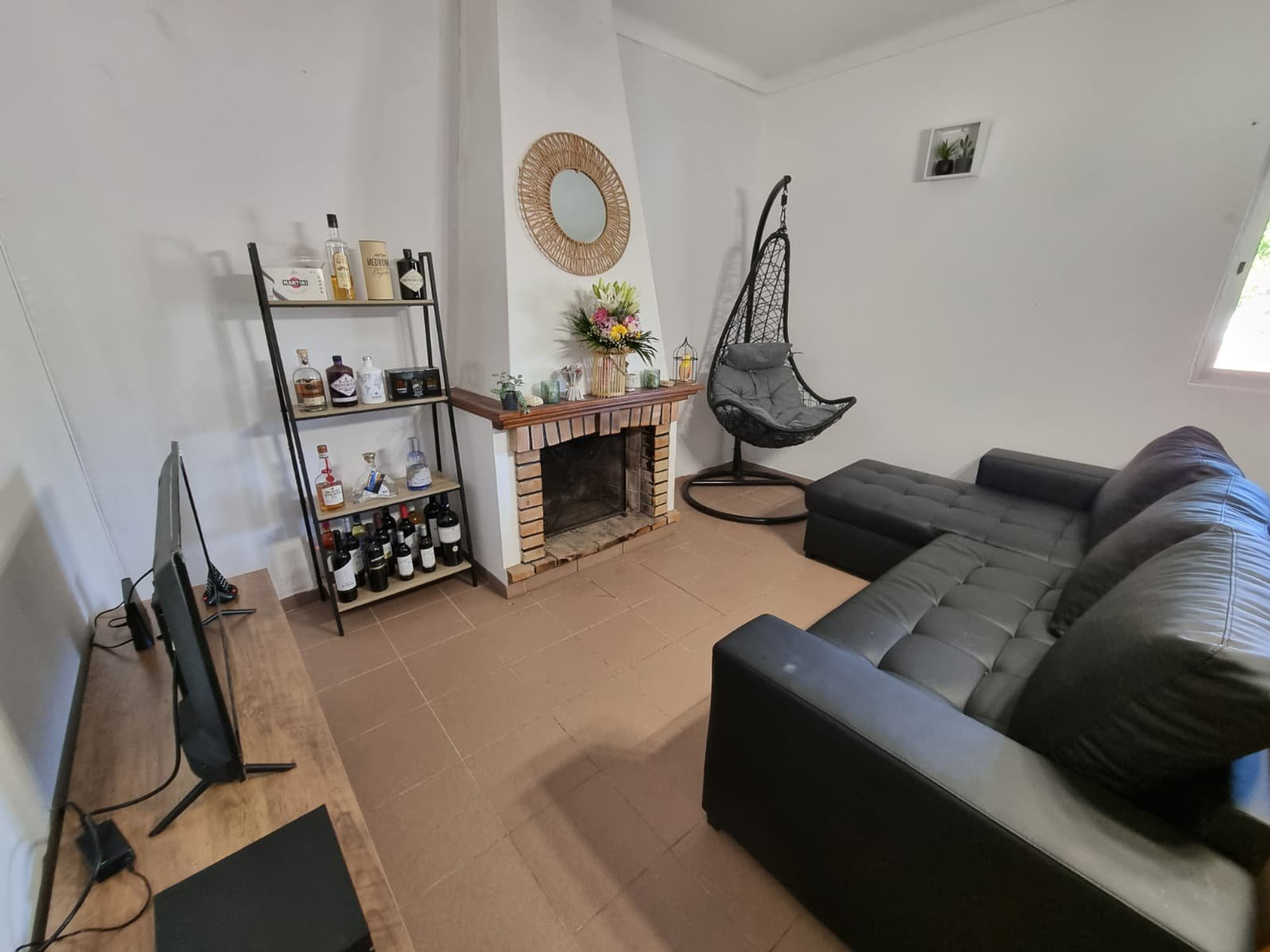 Living room with fireplace