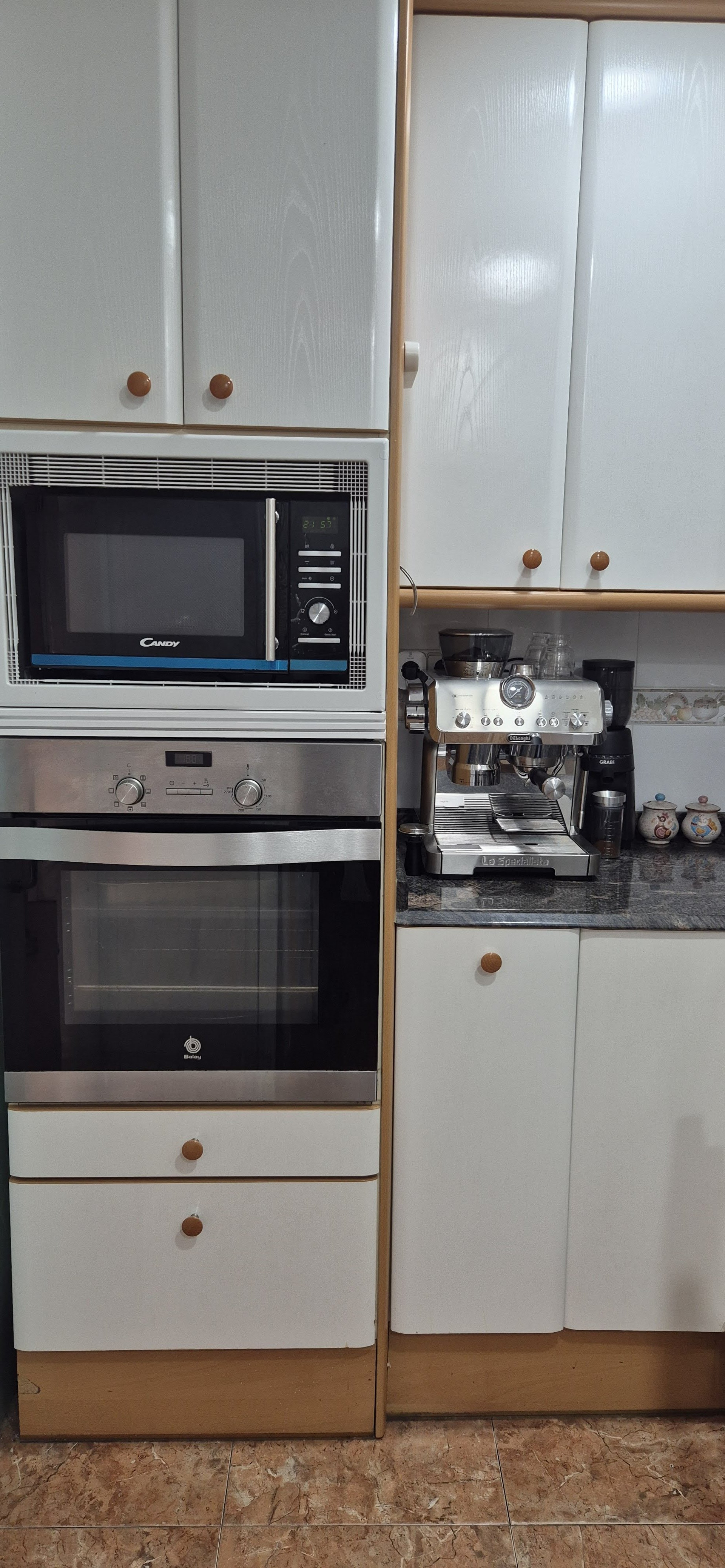 Kitchen oven, microwave, coffee machine