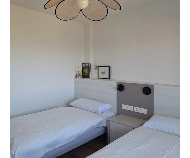 Twin beds close view