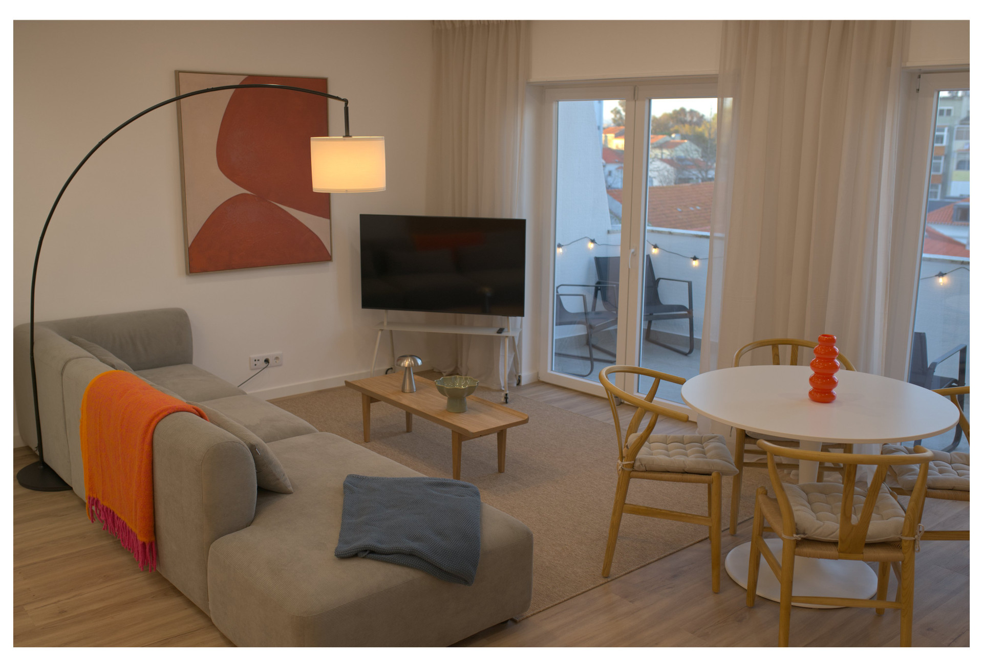 Living room sofa and dining