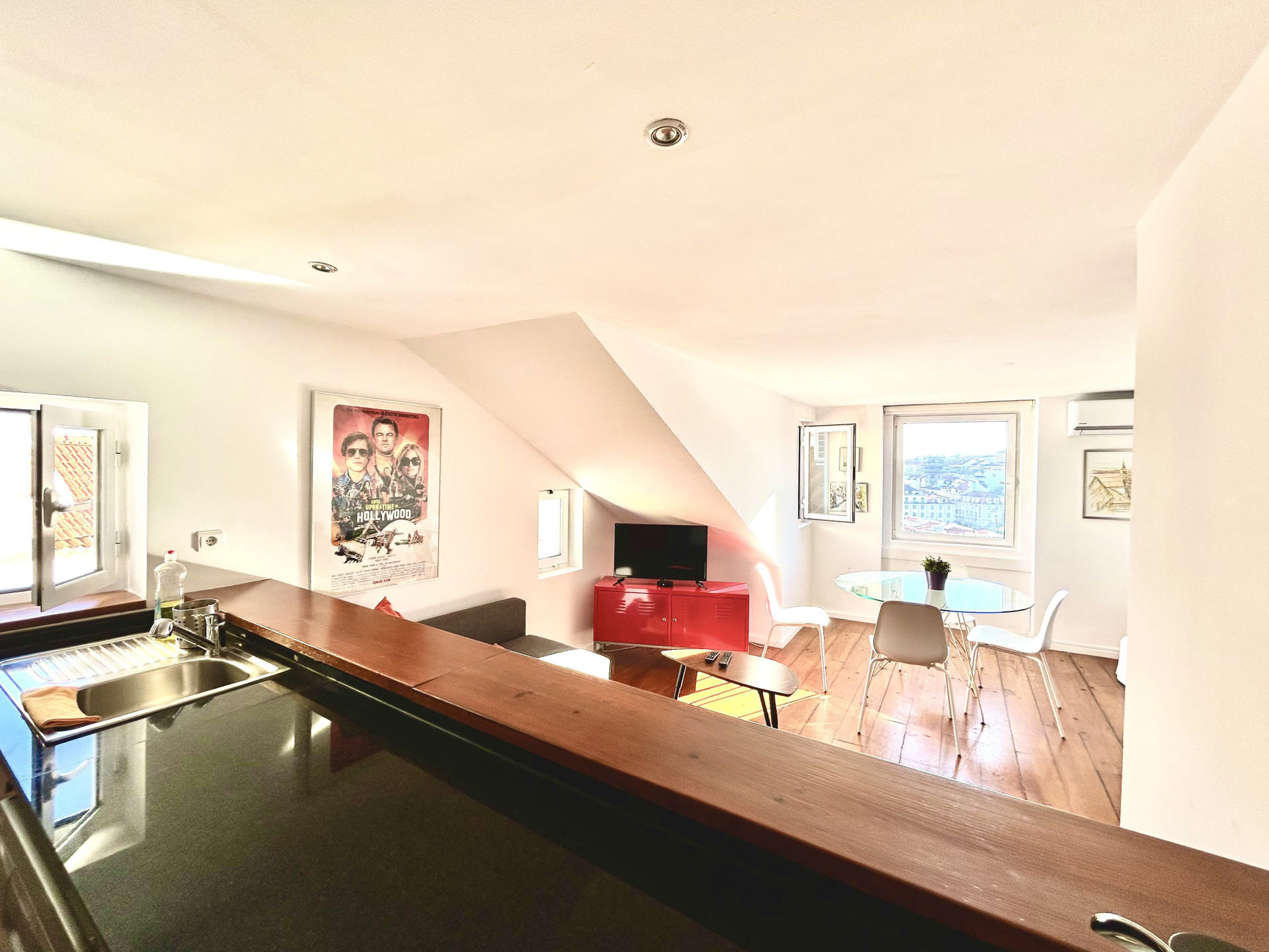 Open plan living and dining area