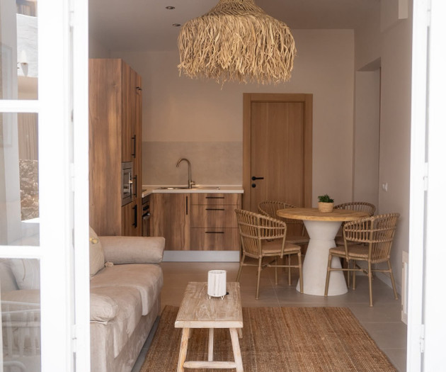 Living area through terrace doors