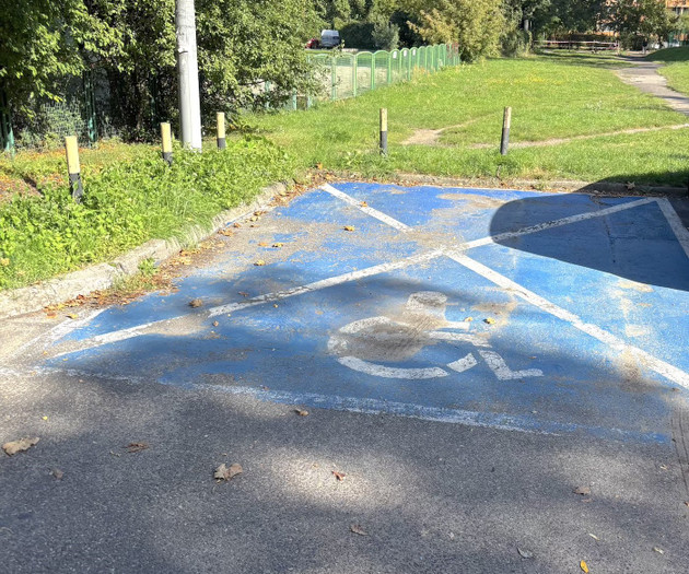 Accessible parking spot outside