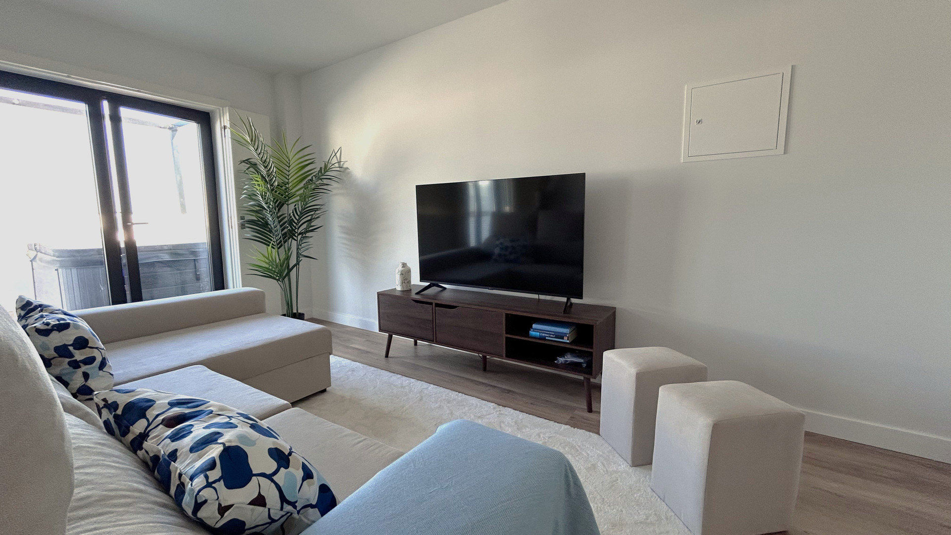 Living room with sofa and TV