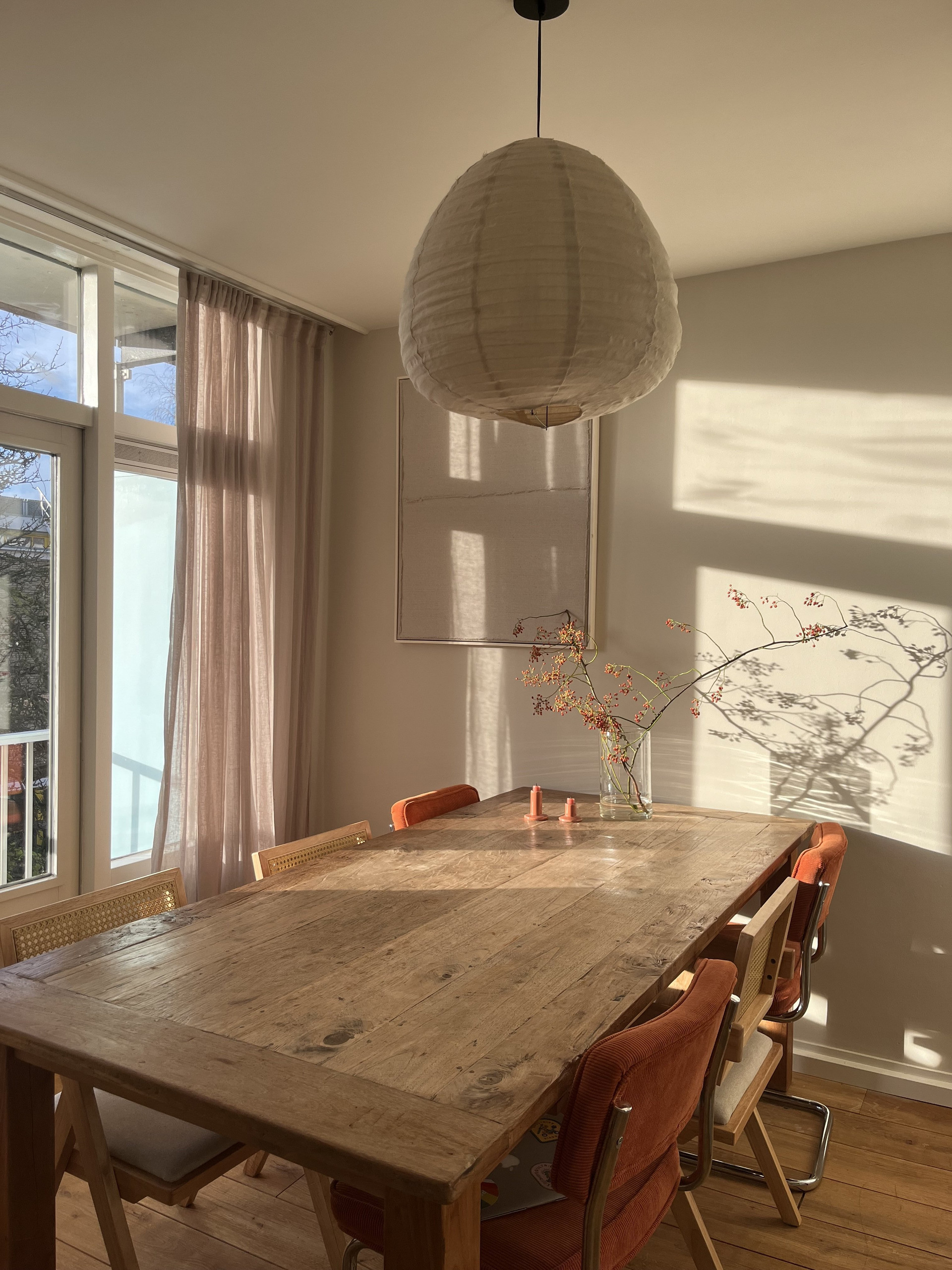 Dining area with wooden table