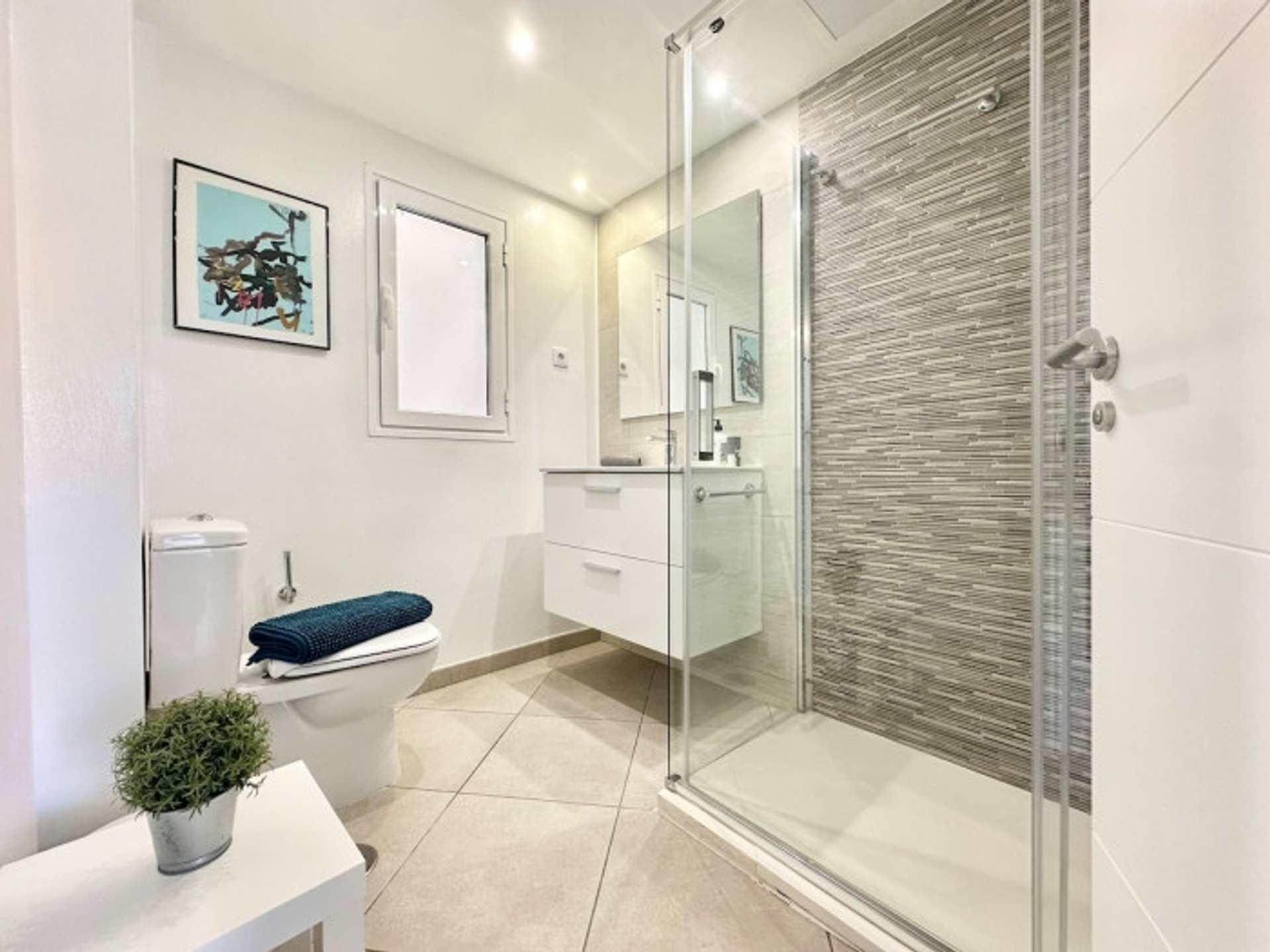 Modern bathroom with glass shower