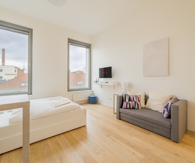 The Elegant White Suite in SmichovCity Residence