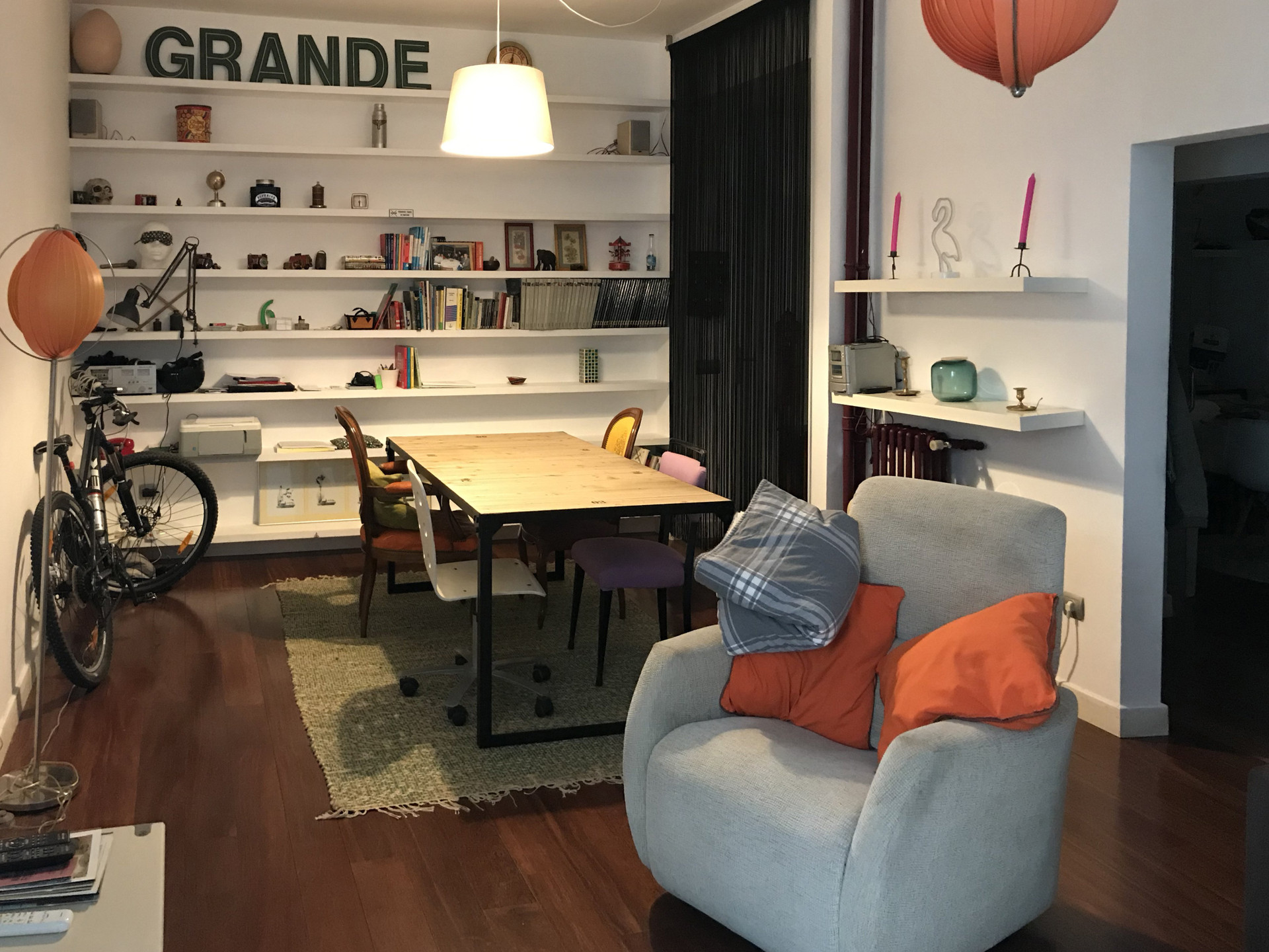 Living area with dining table