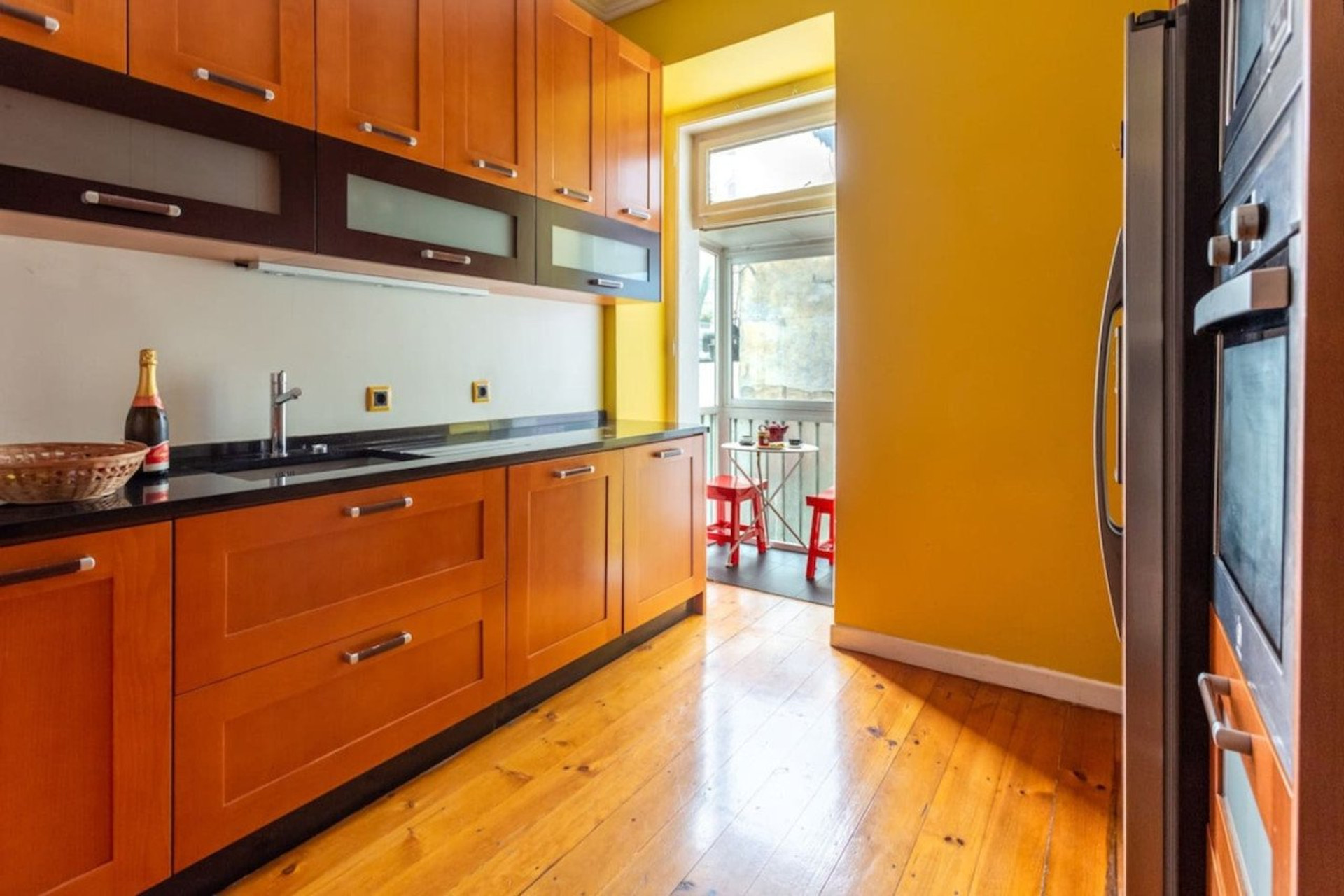Kitchen with balcony access