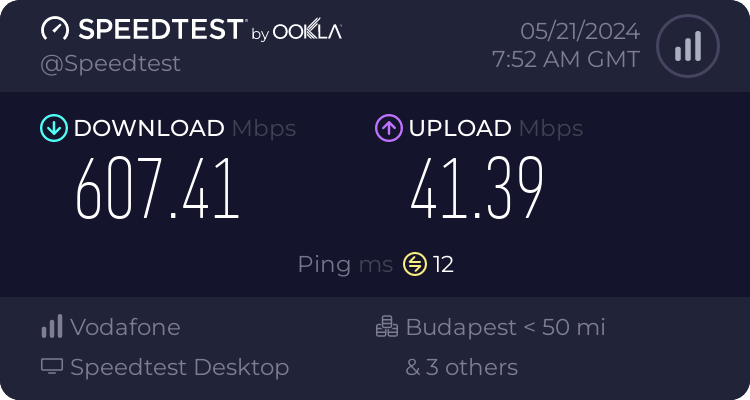 Speedtest.net result