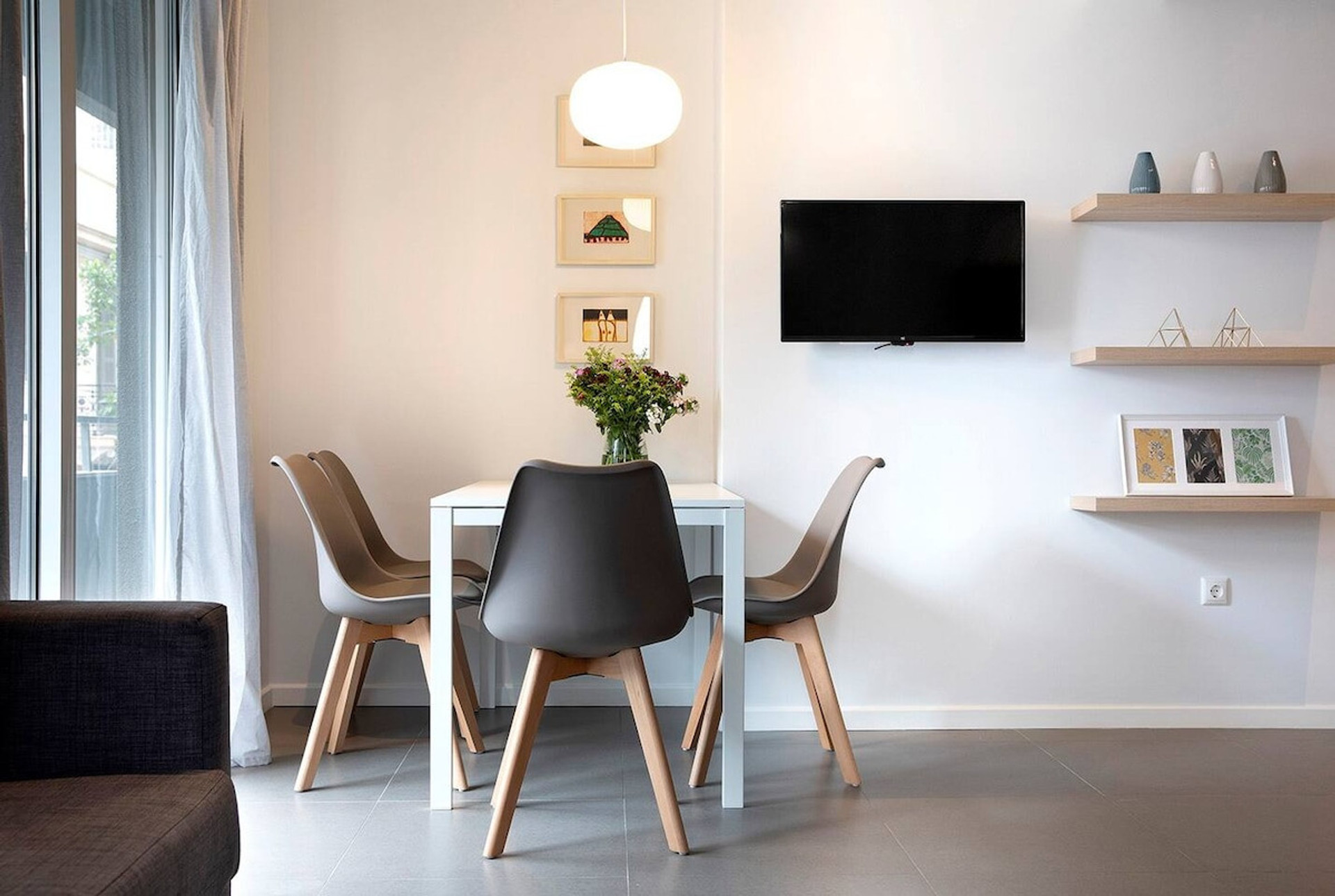 Dining space & living room