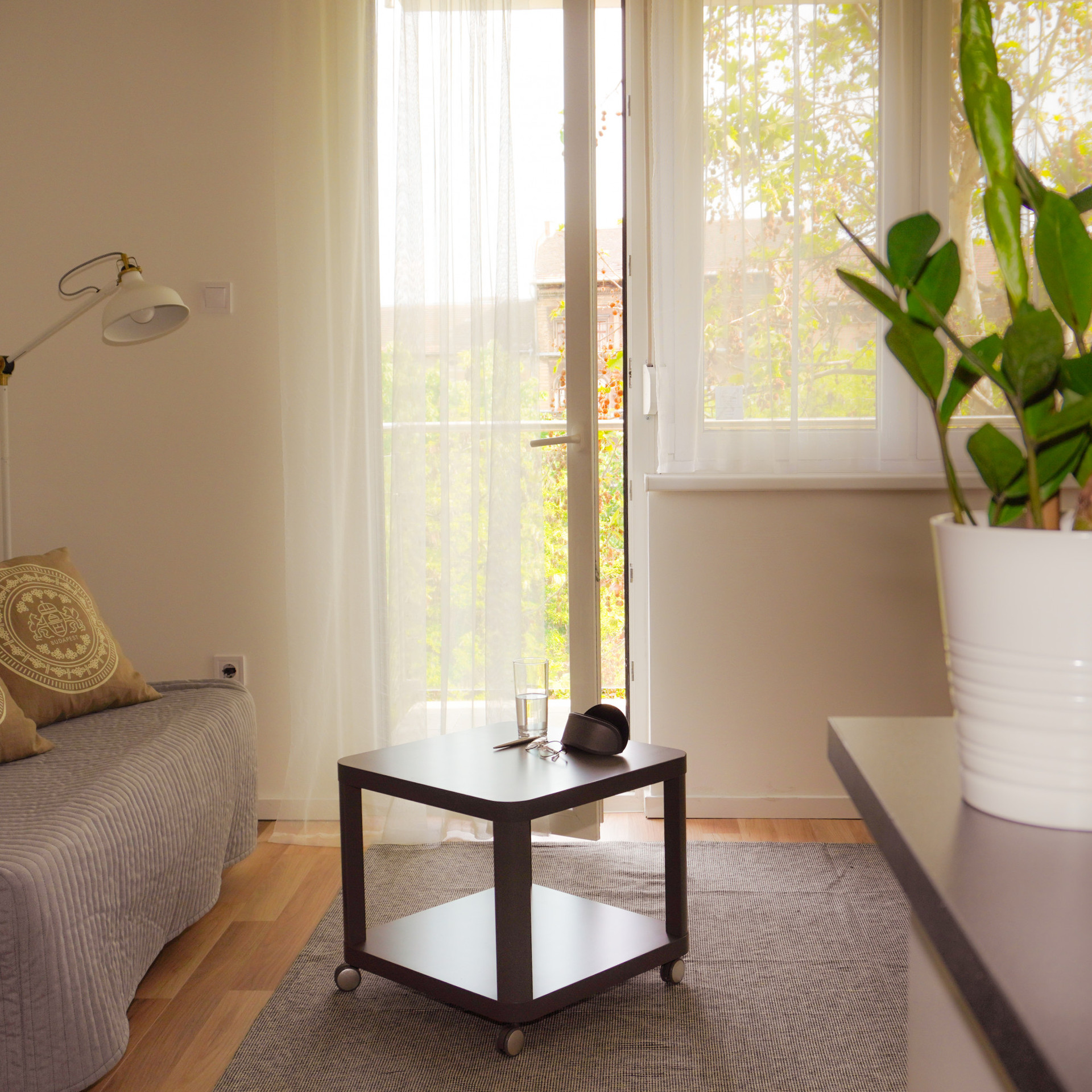 living room from another angle and terrace