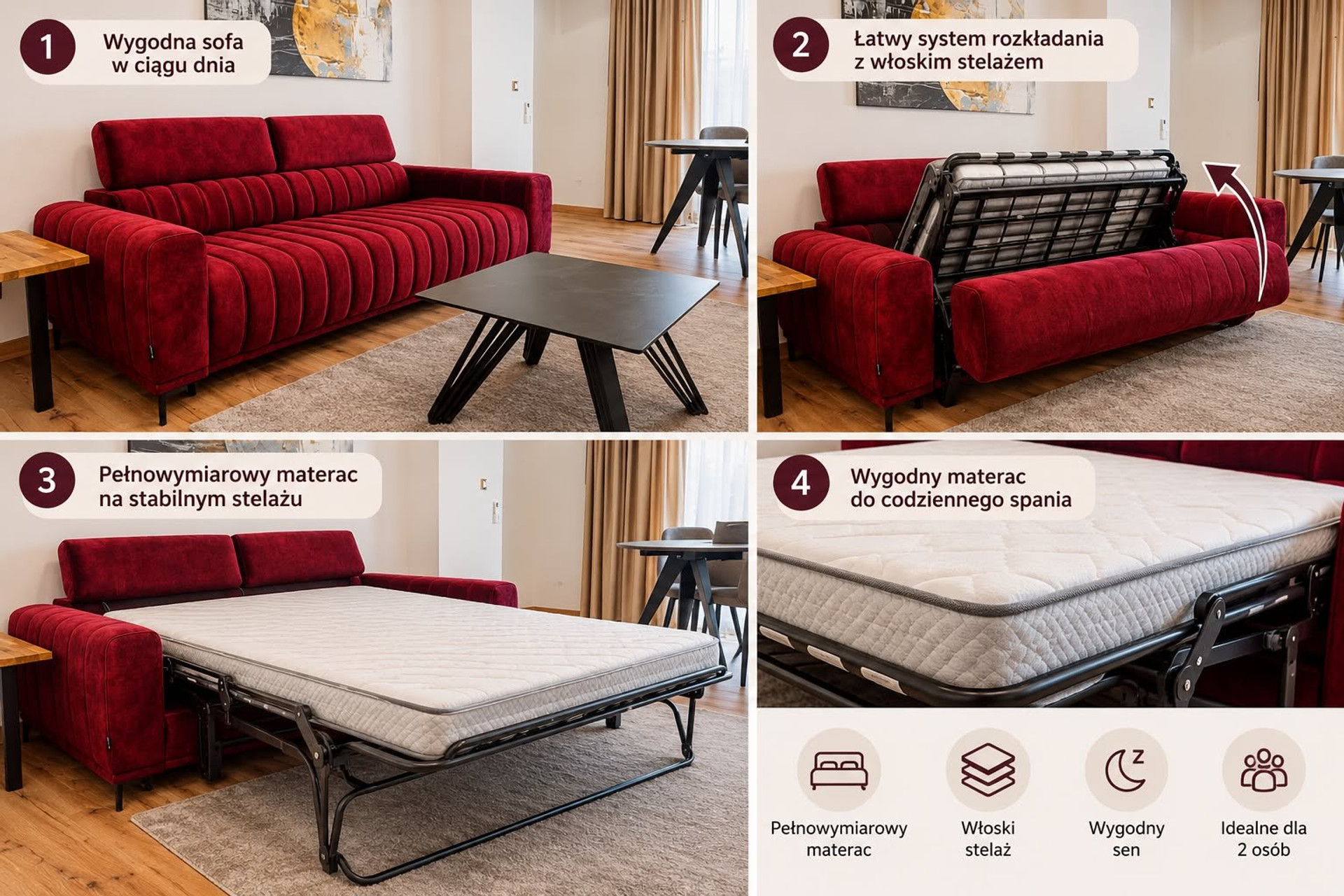 Sofa bed convertible infographic