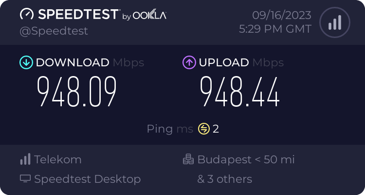 Speedtest.net result