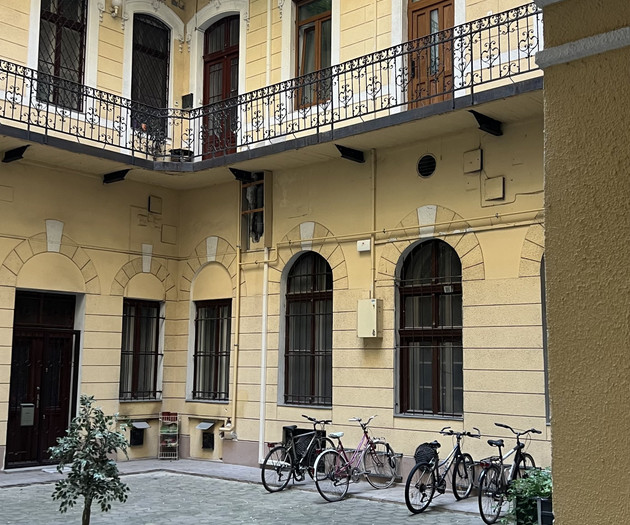 Courtyard view with bicycles