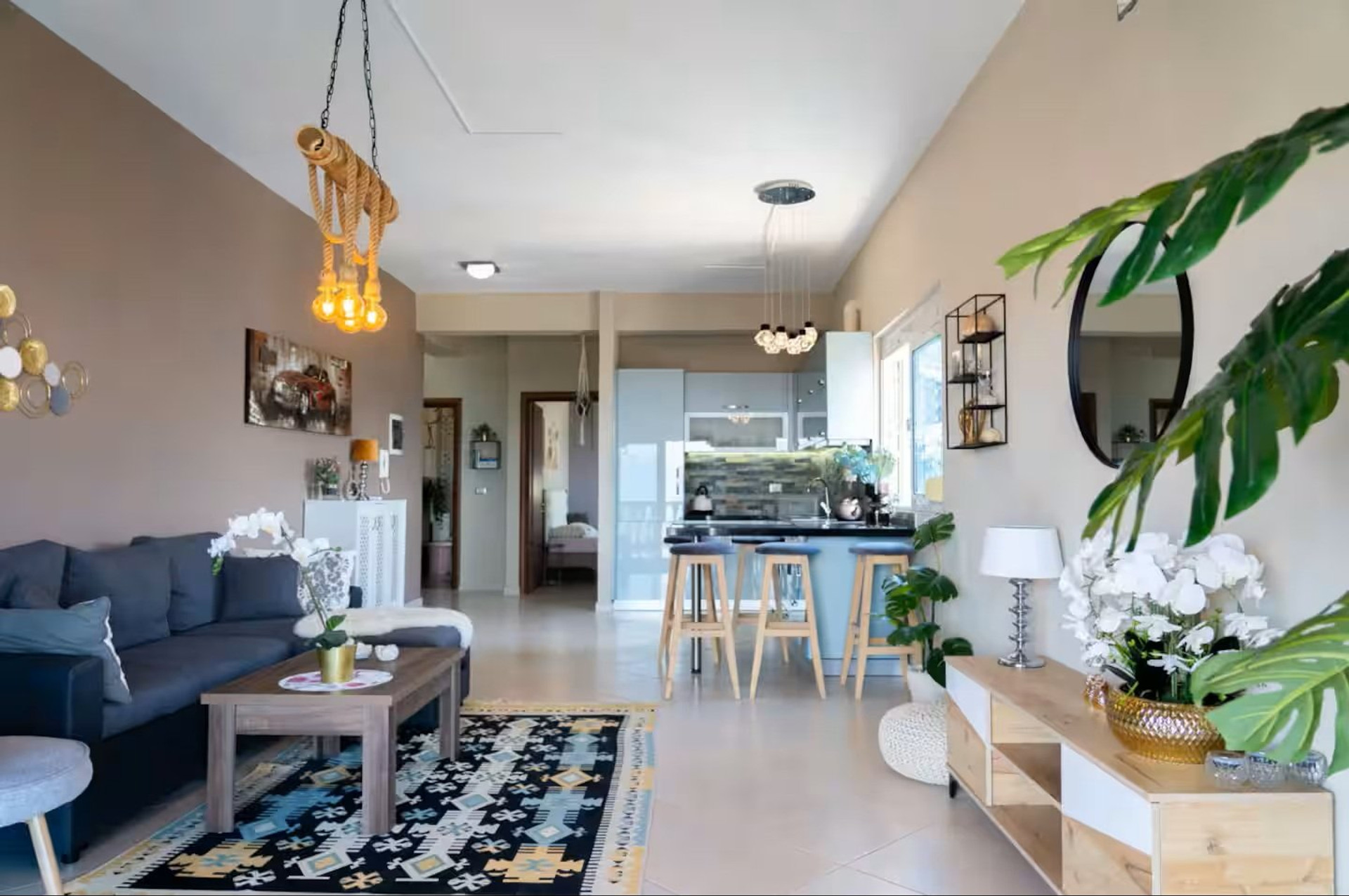 Living room open plan kitchen