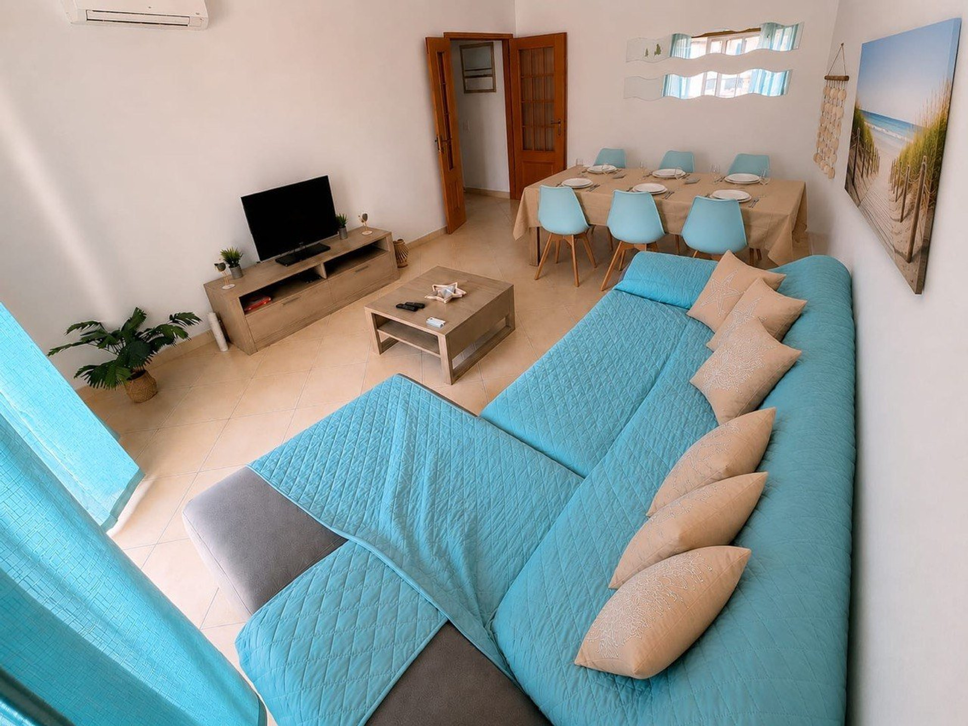 Open living dining space overview